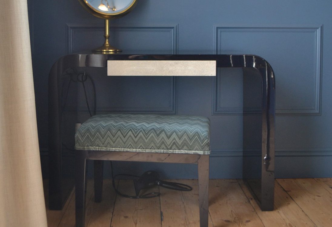 Blue Lacquer & Shagreen Dressing Table Baring Furniture