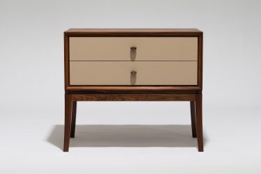 rosewood and leather bedside cabinet single