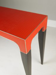 modern console table red detail